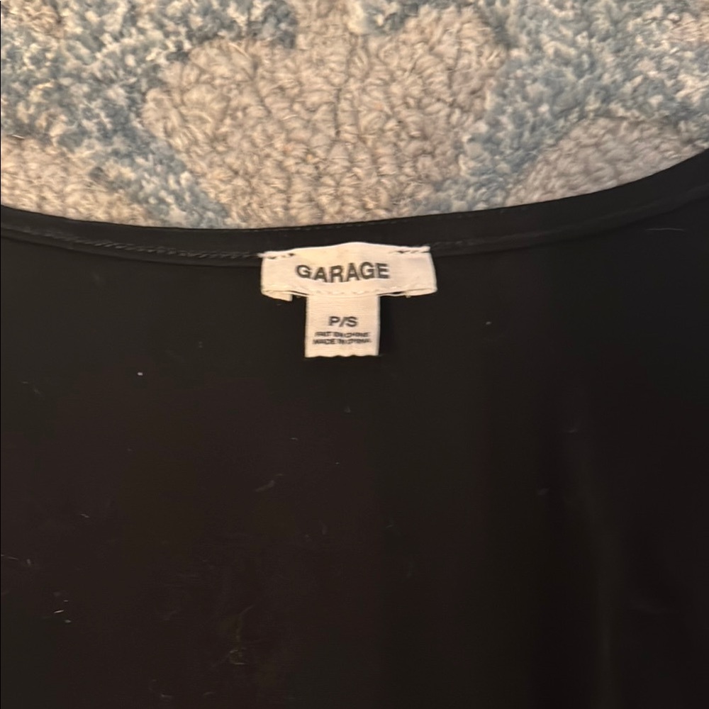 Garage Black Fitted Long Sleeve Blouse - Picture 2 of 2